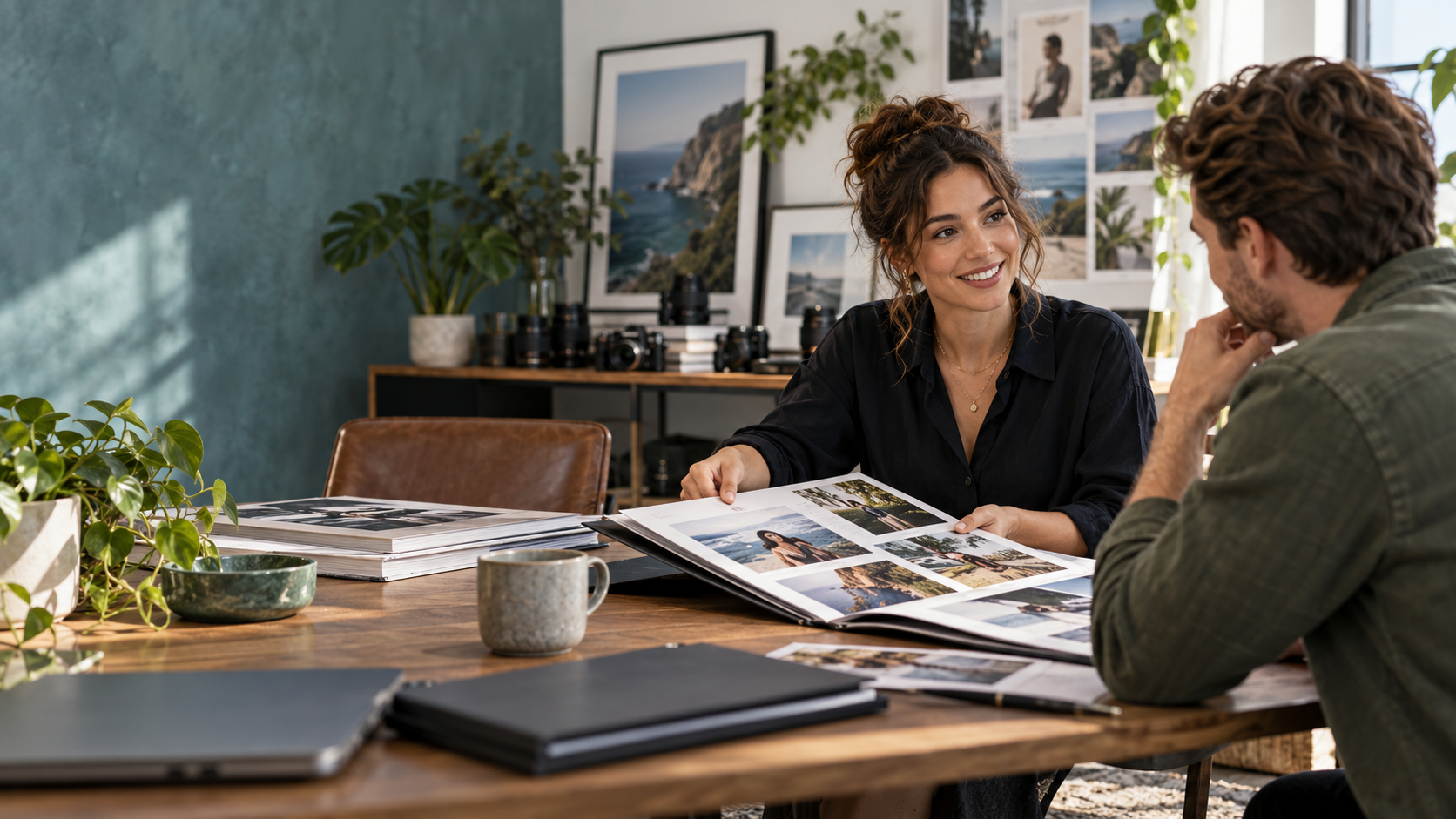 Campaign scene of a creator sharing a media kit page